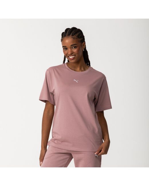 PUMA Pink Single Cat Boyfriend Oversized T-Shirt