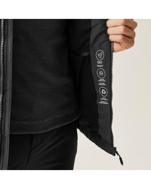 Regatta Black Maland Waterproof Hooded Jacket for men