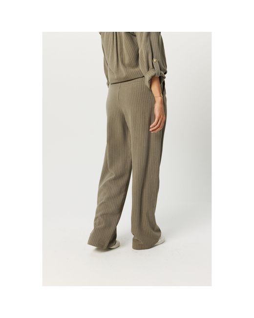 Biba Gray Striped Wide Leg Trousers