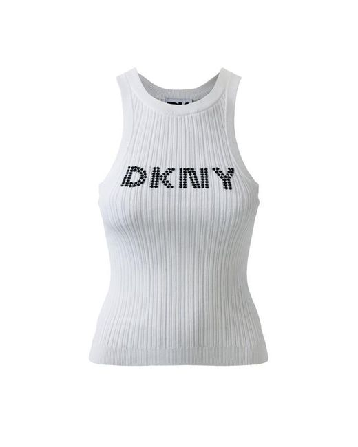 DKNY Gray Knit Tank Ld42