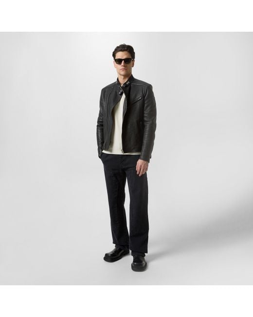 Belstaff Black Oulton Leather Jacket for men
