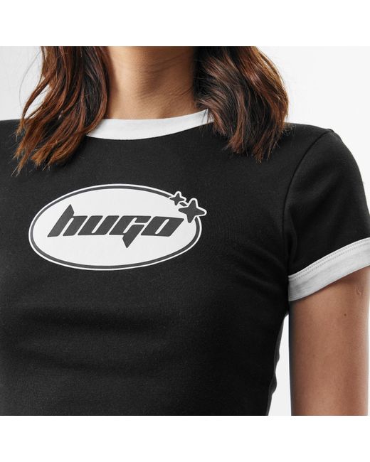 HUGO Black Dalia Baby Ringer T Shirt