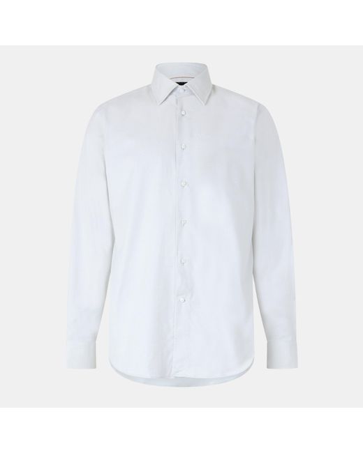 Boss White Josh Oxford Long Sleeve Shirt for men