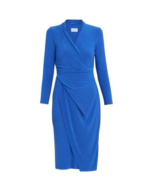 Gina Bacconi Blue Gloria Jersey Wrap Dress