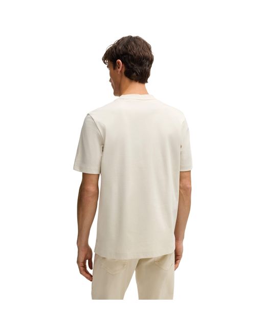 Boss Natural Taut Minimalist Design T-Shirt With Logo Detail for men