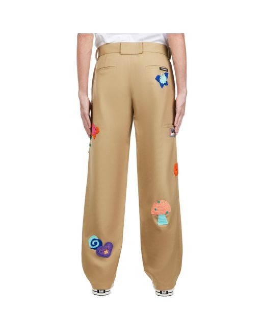 NAHMIAS Yellow Patch Work Relaxed Fit Straight Leg Trousers for men