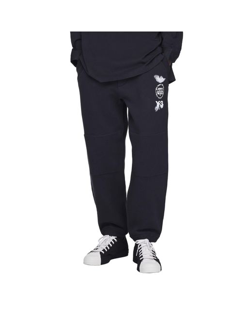 Y-3 Black Open Hem Woven Tracksuit Joggers for men