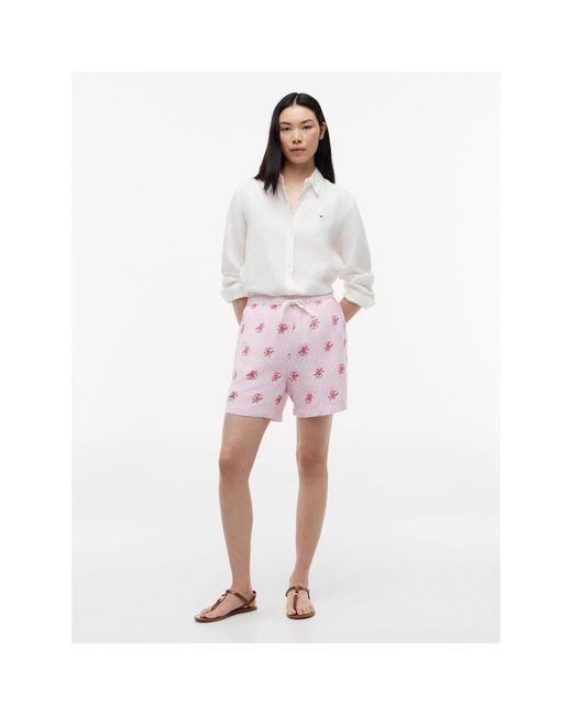 Tommy Hilfiger Pink Fleece Jogger Shorts
