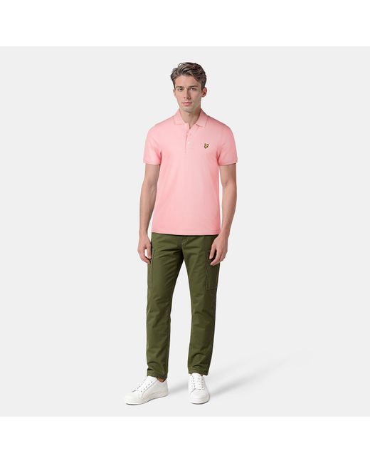 Lyle & Scott Pink Basic Short Sleeve Polo Shirt for men