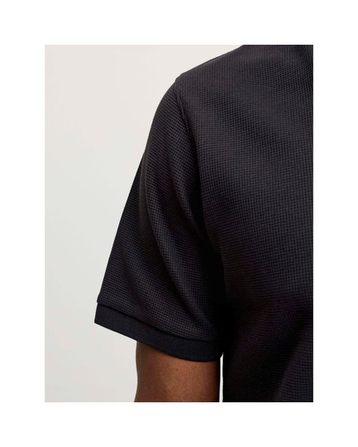 Jack & Jones Black Austin Short Sleeve Polo for men