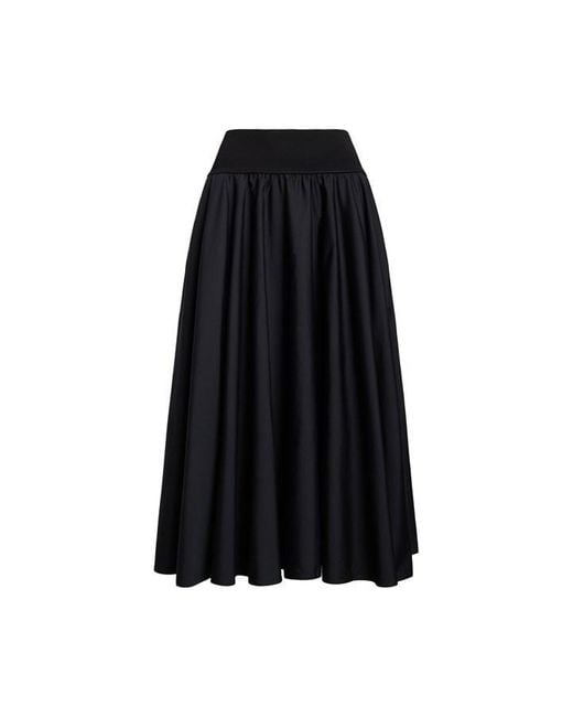 Polo Ralph Lauren Black Shirred-yoke A-line Maxi Skirt