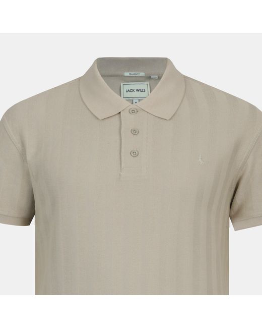Jack Wills Gray Herringbone Cotton Short Sleeve Polo Shirt for men