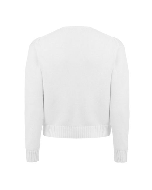 Polo Ralph Lauren White Bear Crew Neck Jumper