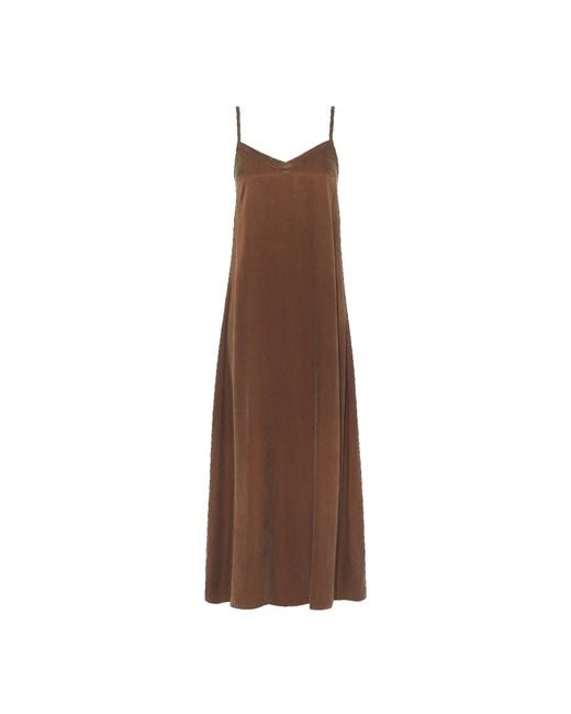 Nudea Brown Eco-Luxe Maxi Slip Dress