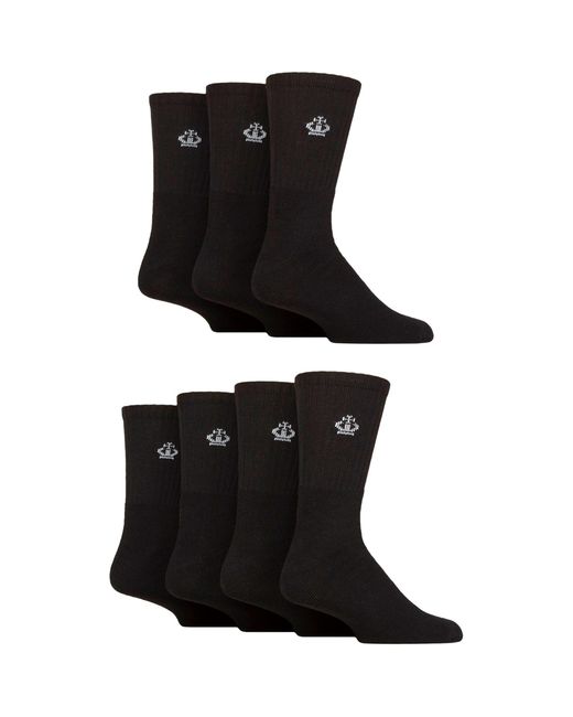 Jeff Banks Black 7 Pack Sport Crew Socks for men