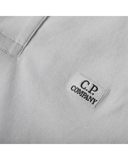 C P Company Gray Short Sleeve Tipped Polo Shirt for men