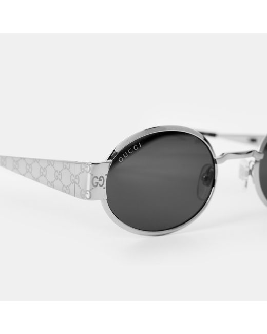 Gucci Metallic Monogram Round Sunglasses