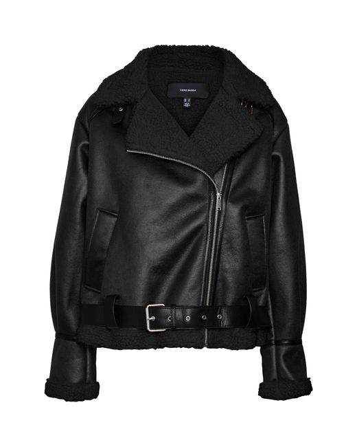 Vero Moda Black Joanna Aviation-Inspired Structured Aviator Jacket