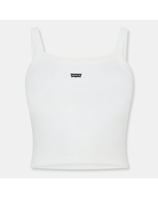 Levi's White Ribbed Tank Vest