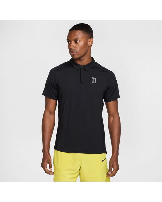 Nike Black Advantage Tennis Polo Shirt for men