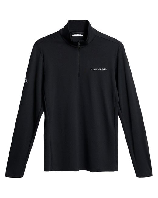 J.Lindeberg Black Jlg Emmanuel Half-Zip Pullover Jumper for men