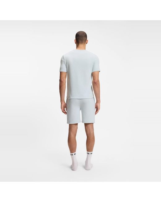Boss Blue Bodywear Waffle T-Shirt With Structured Design for men