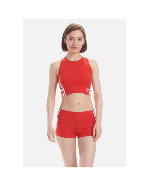 Adidas Originals Red Originals Comfort Flex Cotton Crop Top