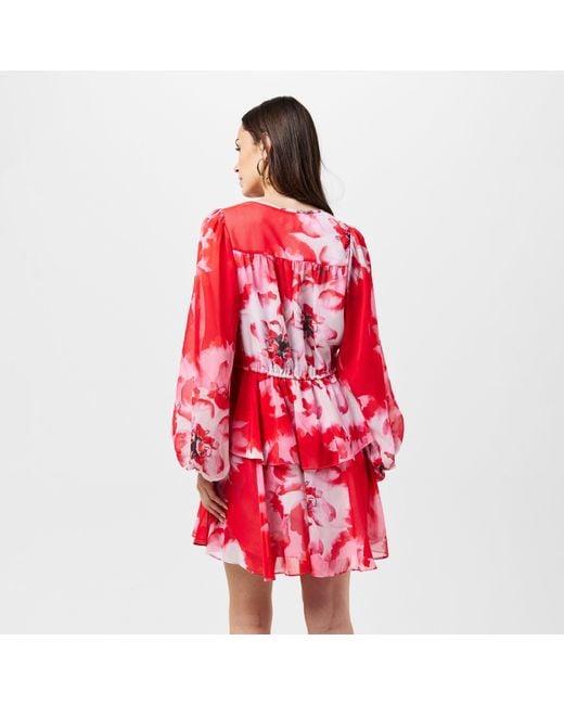 Ted Baker Red Leyna Tie-Fastened Mini Dress