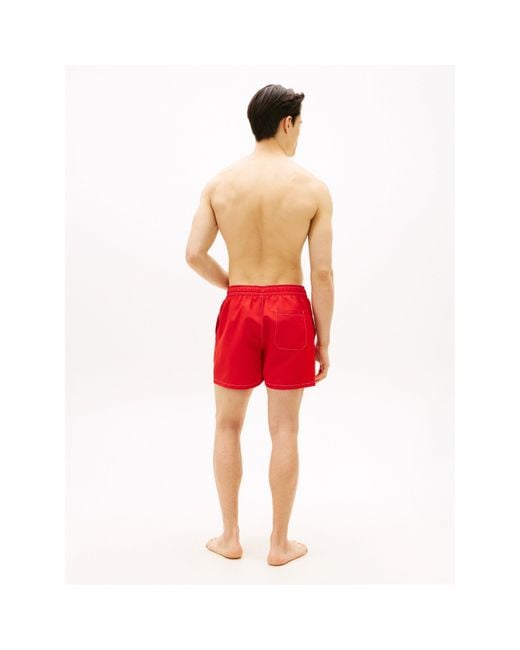 Tommy Hilfiger Red Tj Medium Drawstring Swim Shorts for men