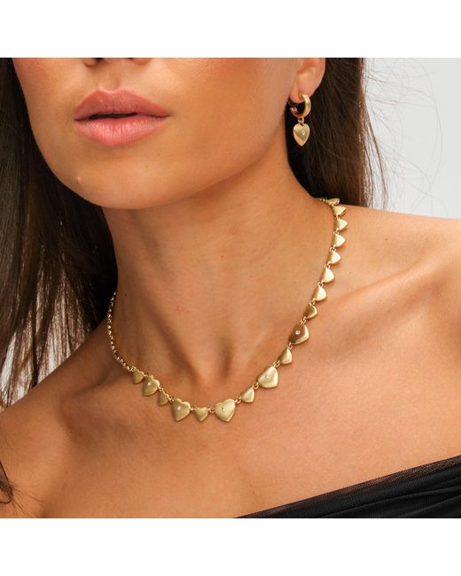 Jon Richard Metallic Plated Heart & Crystal Necklace