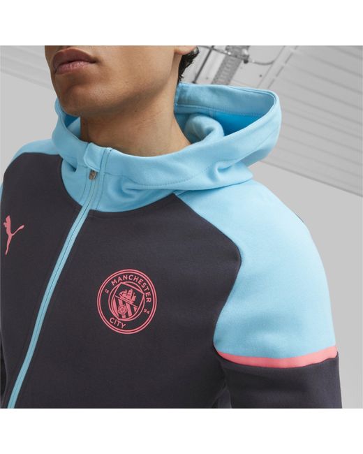 PUMA Blue Mcfc Casuals Hooded Jkt Hoody for men