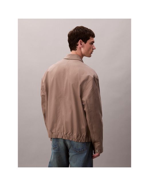 Calvin Klein Natural Ribbed Harrington Jacket for men