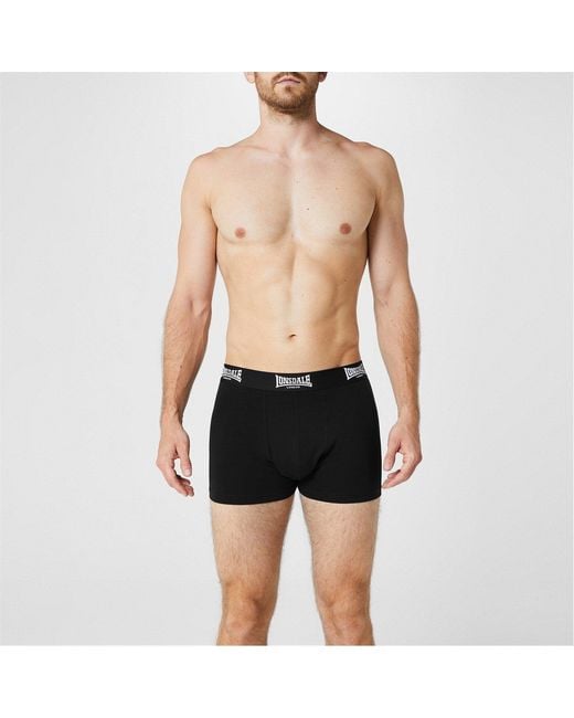 Lonsdale Black Trunk Shorts 2 Pack for men