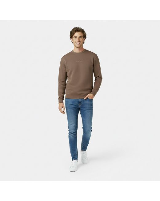 Jack Wills Brown Jacquard Crew Sweatshirt for men