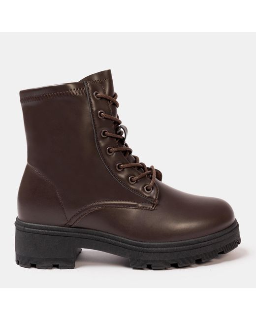 I Saw It First Brown Biker Ankle Boots