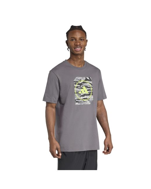 Adidas Gray Graphic Logo T-Shirt for men