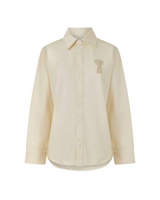 AMI White Ami Dnm Knit Jk Ld61