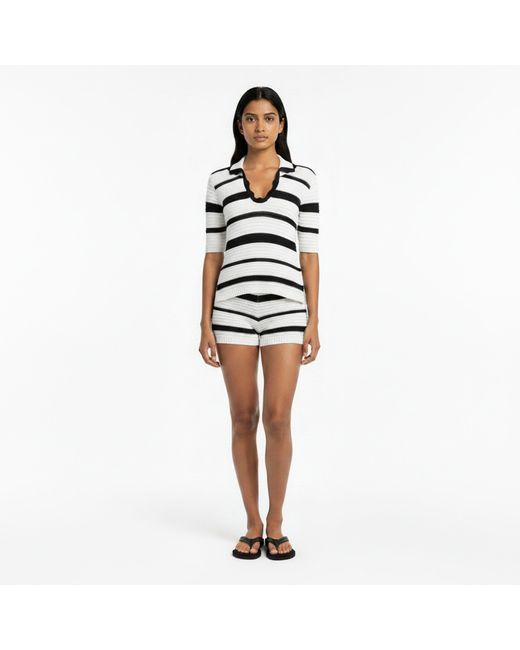 I Saw It First Blue Knitted Stripe Short