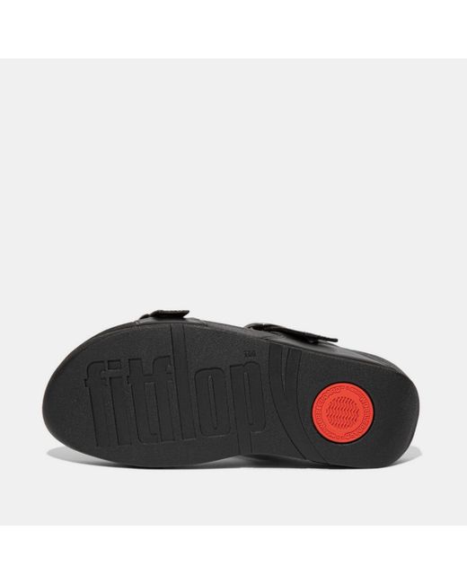 Fitflop Black Lulu Adjustable Leather Slides
