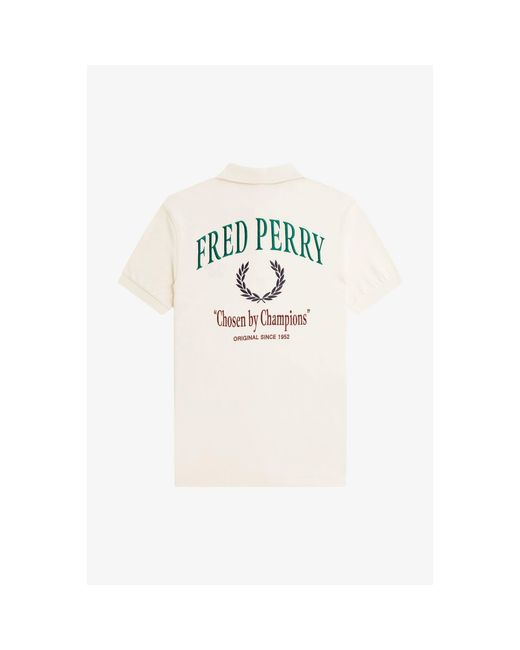 Fred Perry Natural Club Back Print Short Sleeve Polo Shirt for men
