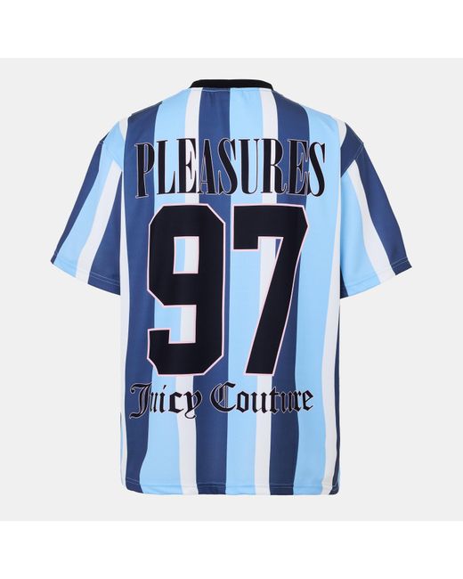 Pleasures Blue X Juicy Couture Striped Sport T-Shirt for men