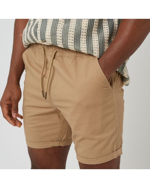 Brave Soul Natural Cotton Twill Chino Shorts for men