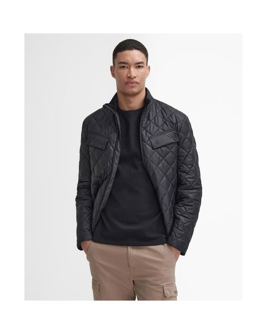 Barbour Black Ariel Box Diamond Quilted Jacket for men