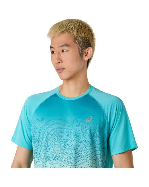 Asics Blue Road Ibuki Short Sleeve Running T-Shirt for men