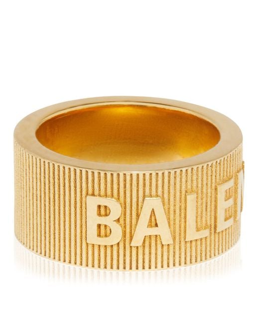 Balenciaga Metallic Force Striped Ring