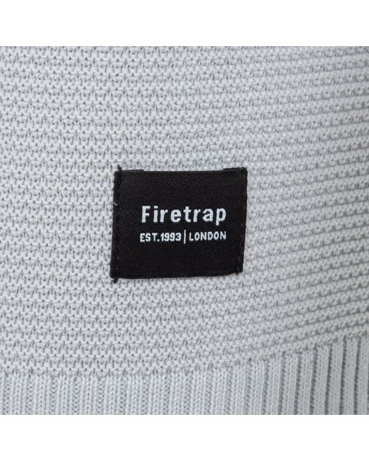 Firetrap Gray Crew Neck Jumper Knitted Pullover for men