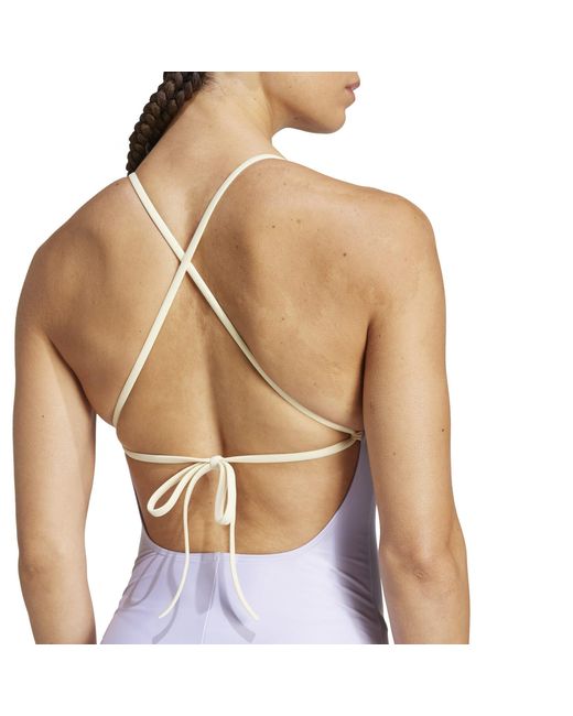 Adidas Blue Padded Colorblock X-Back Swimsuit