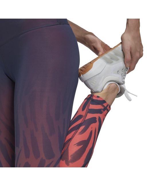 Adidas Purple Optime Fierce Training 7/8 Tights