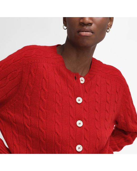 Barbour Red The Edit By Alexa Gail Cardigan