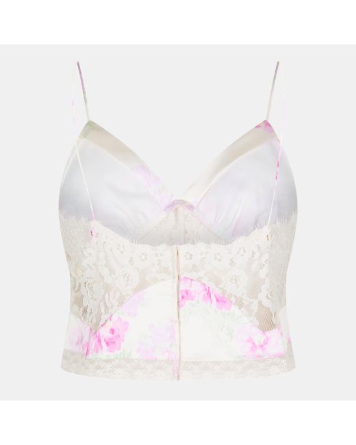 LoveShackFancy Pink Spritely Strappy Crop Top